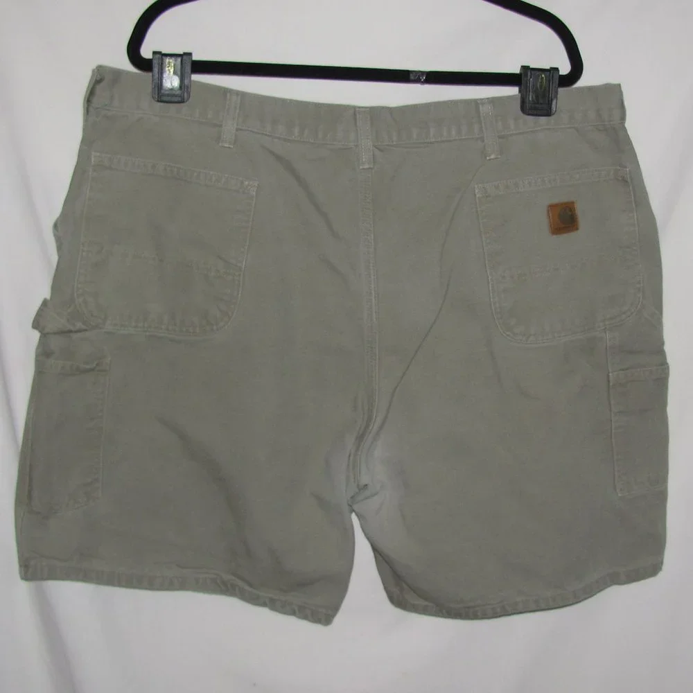 Mens' Carhartt Green Brown Drab Cargo Shorts Size 43 x 8 - Picture 4 of 8